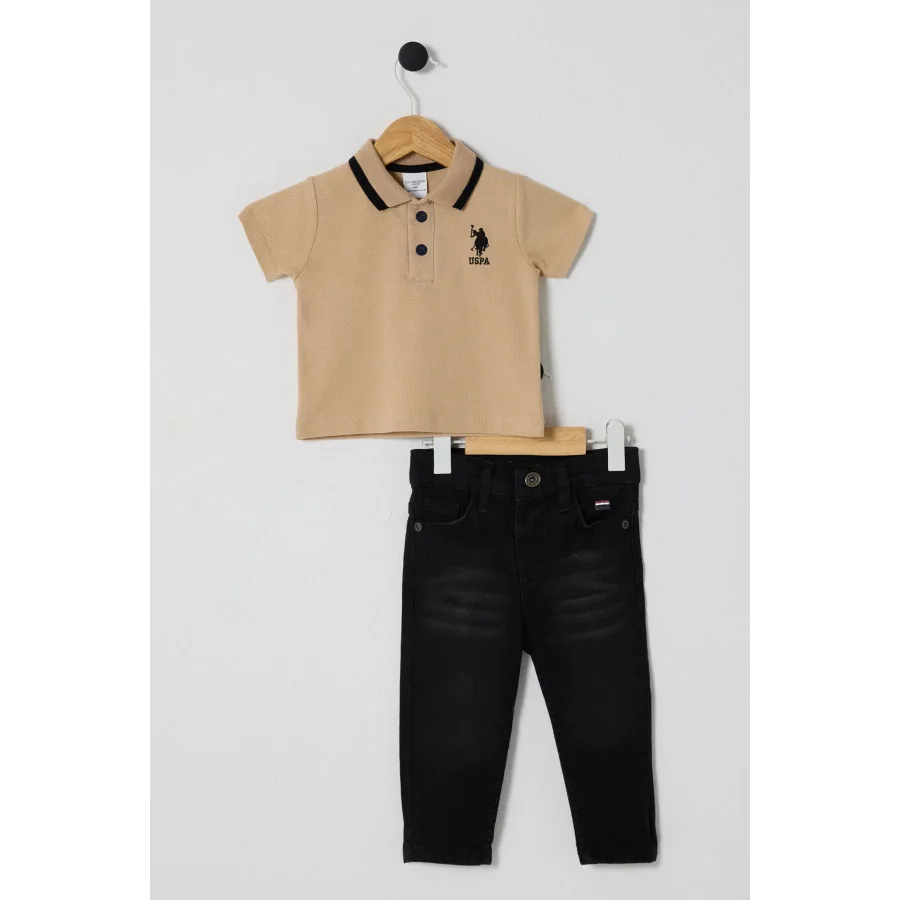 U.S Polo Bebek Takım, 2'li, Bej