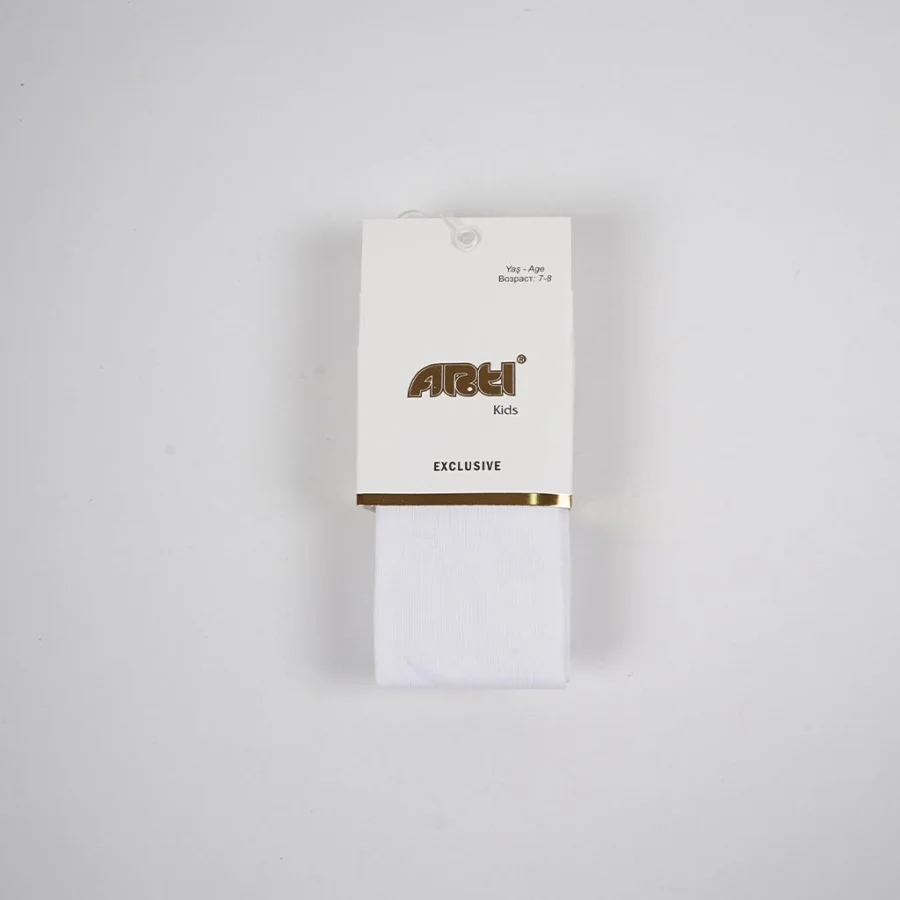 Artı Alona Düz Külotlu Çorap, Beyaz