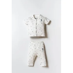 U.S. Polo Gömlek Pijama Takımı, Beyaz
