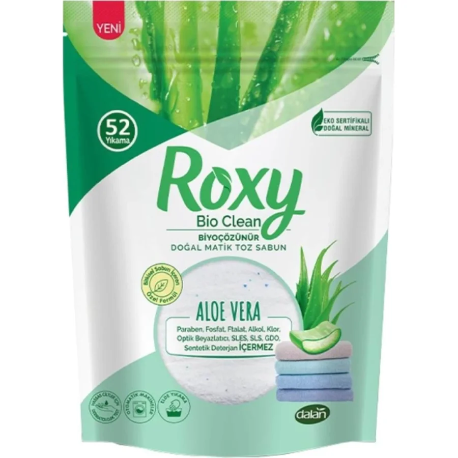 Roxy Bio Clean Doğal Matik Toz Sabun, Aloe Vera, 1600 g