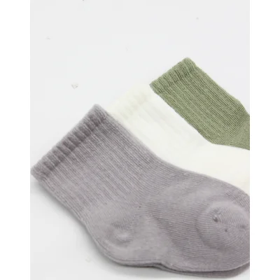 Bistyle Koala Boy 3'lü Penye Soket Çorap, Gri