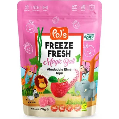 Pol’s Freeze Fresh Magic Ball, Ahududulu, Elma Topu, 20 g