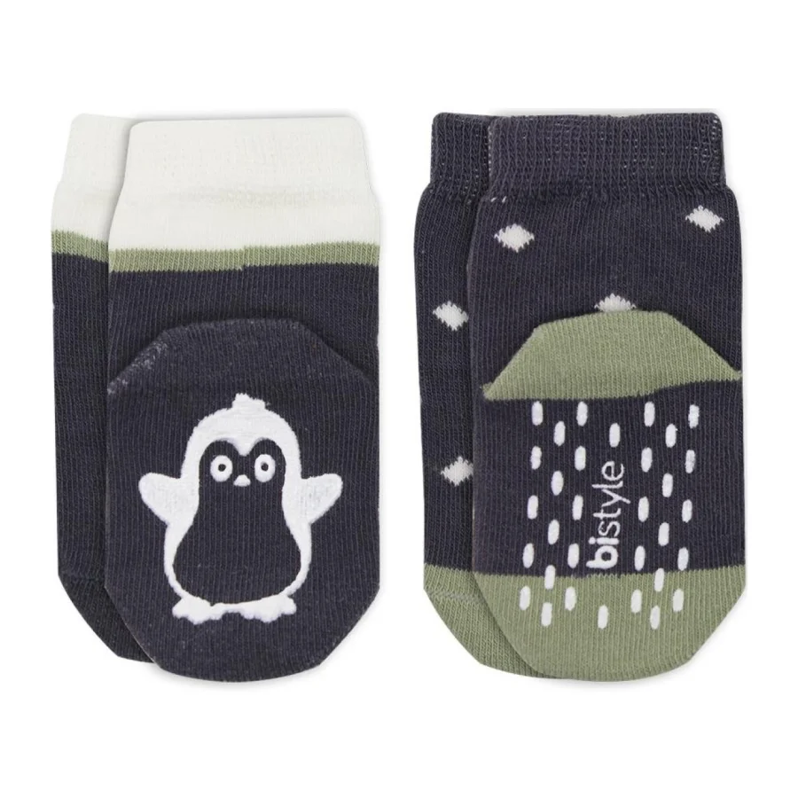 Bistyle Hayvan Figürlü Kaymaz Erkek Soket Çorap, 2'li, Antrasit