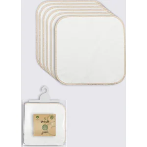 Bistyle Organik Penye Mendil, 28x28, 6'lı, Ekru