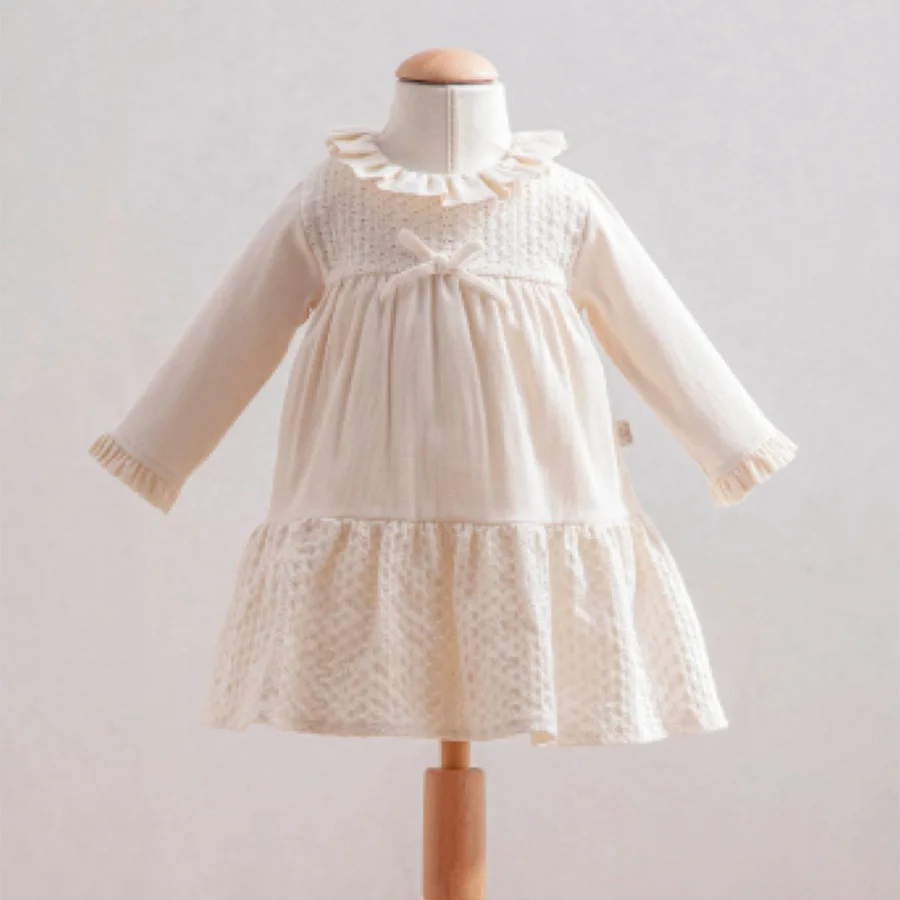 Tongs Baby Elbise, Ekru