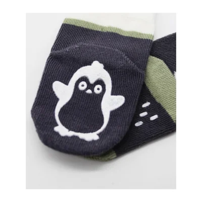 Bistyle Hayvan Figürlü Kaymaz Erkek Soket Çorap, 2'li, Antrasit