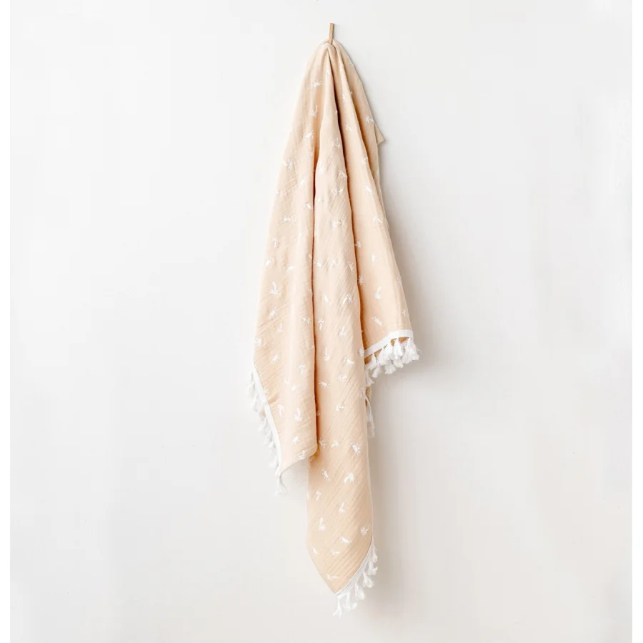 Andywawa Müslin Smile All Day, 120x90, Bebek Battaniye Bej