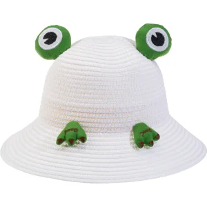 Kitti Bebe Hasır Şapka, 2-6 Yaş, Beyaz