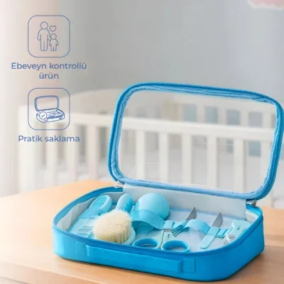 BabyJem Bebek Bakım Seti, Mavi, 7'li