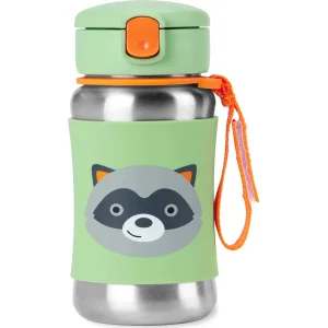 Skip Hop Zoo Pipetli Paslanmaz Çelik Suluk, 350 ml, Rakun