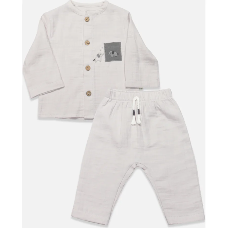 Bistyle 2li Takım Müslin Star Elephant Gri