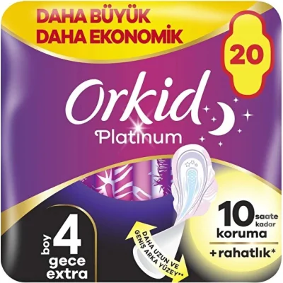 Orkid Ultra Platinum Gece Extra Ped, 20'li