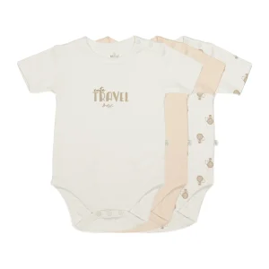 Bistyle Travel Clasic Yarım Kol Badi, 3'lü, Kutulu, Ekru