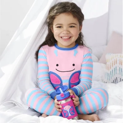 Skip Hop Pipetli Paslanmaz Çelik Suluk, 350 ml, Kelebek