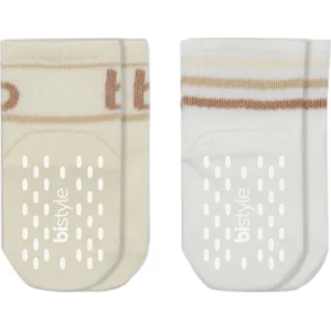 Bistyle Penye Kaymaz Soket Çorap, 2'li, Bej, Ekru