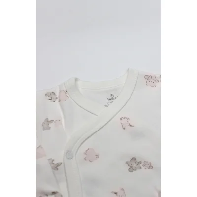 Bistyle 3lü Zıbın Takım Love You Family 13122 Pudra