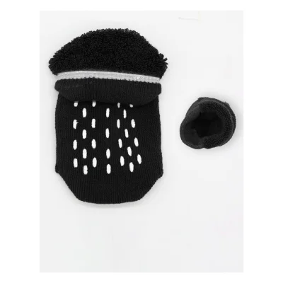 Bistyle Altı Havlu Sneakers Kaymaz Çorap, 2'li, Siyah, Ekru