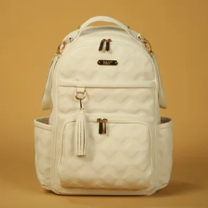 M&Y Oeste Deri Anne Bebek Bakım Sırt Çantası, Krem