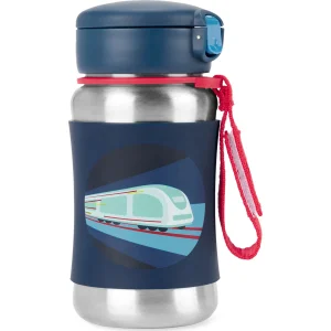 Skip Hop Zoo Pipetli Paslanmaz Çelik Suluk, 350 ml, Tren
