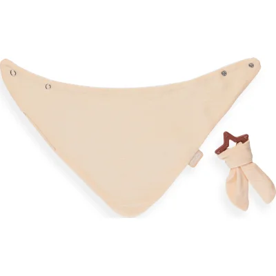 BabyJem Silikon Diş Kaşıyıcılı Müslin Önlük, Somon