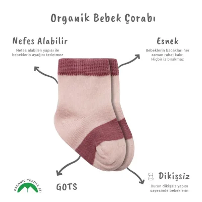 Bistyle Penye Rainbow Soket Çorap, 3'lü, Pudra