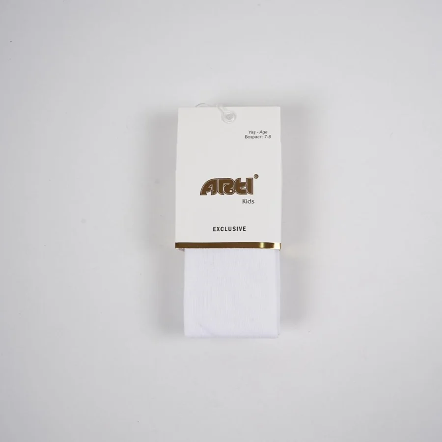 Artı Alona Düz Külotlu Çorap, Beyaz