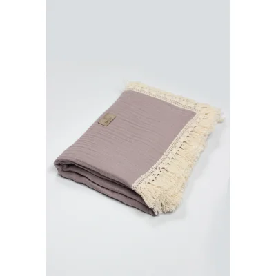 Bistyle Organik Müslin 80x90 Fistolu Battaniye 70112 Antrasit