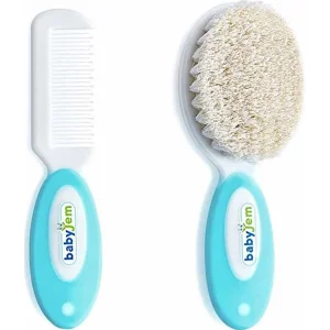 BabyJem Doğal Kıl Fırça Tarak Seti, Mavi