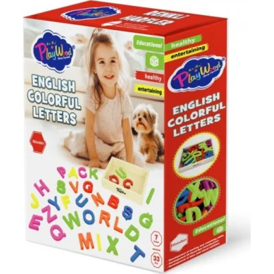 PlayWood Ahşap Kasalı Renkli Harfler 33 Parça 402
