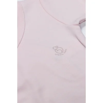 Bistyle Organik Natural Basic Style Kruvaze Uzun Kol Body, Pembe