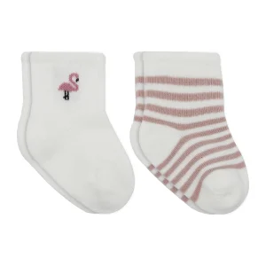 Bistyle Little Girl Penye Soket Çorap, 2'li, Ekru, Lila