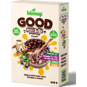 Hünnap Keçi Sütlü Kakao ve Vitamin Tahıllı Glutensiz Gevrek, 240 g