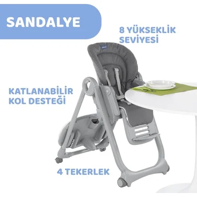 Chicco Polly Magic Mama Sandalyesi, Koyu Gri