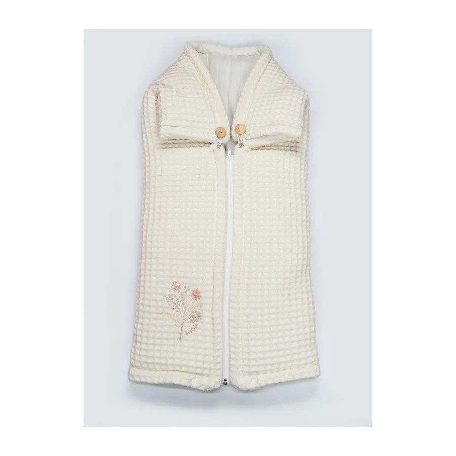 Bistyle Fermuarlı Natural Life Pike Battaniye Girl, Ekru