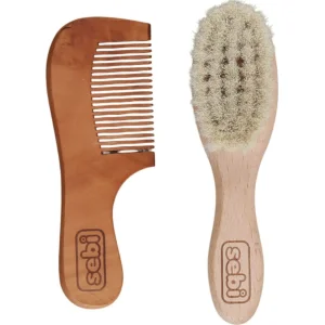 Sebi Bebe Doğal Keçi Kılı Fırça ve Tarak Seti