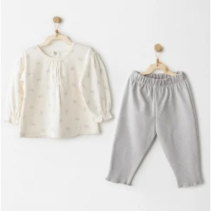 Andywawa Baby Bow Bliss Takım, 2'li, Ekru