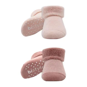 Bistyle Çemberli Kaymaz Havlu Soket Çorap, 2'li, Pudra, Pembe