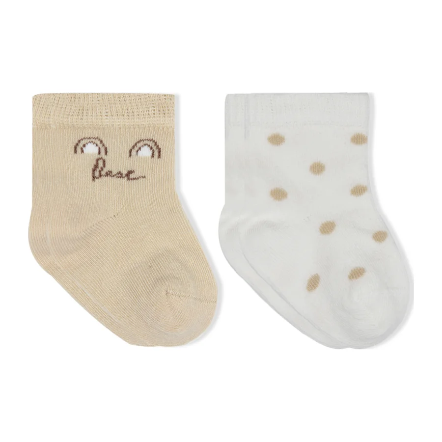 Bistyle So Bear Penye Soket Çorap, 2'li, Ekru, Kahve