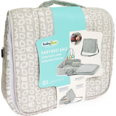 BabyJem Babynest Çanta, Gri Kare