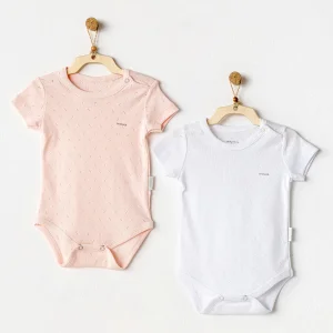 Andywawa Sleeve Jacquard Basic Badi, 2'li, Pembe, Beyaz