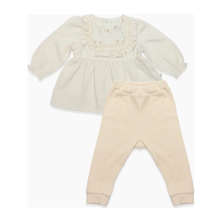 Bistyle  Daisy Flowers Müslin Takım, 2'li, Somon