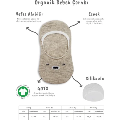 Bistyle Babet Cute Face Penye Çorap, 2'li, Bej, Beyaz