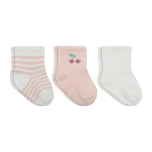 Bistyle Cherry Girl Penye Soket Çorap, 3'lü, Ekru