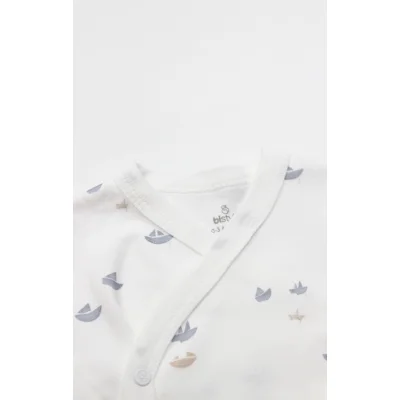 Bistyle 3lü Zıbın Takım Little Boats 13125 Ekru