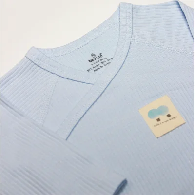 Bistyle Organic Modal Flying Balloons Kruvaze Uzun Kol Body, Mavi