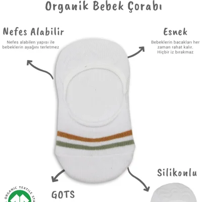 Bistyle Penye Babet Silikon Çemberli Çorap, 2'li, Hardal, Beyaz