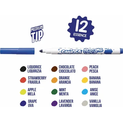 Carioca Kokulu Keçeli Boya Kalemi, 12'li