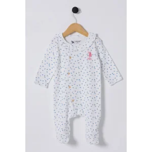 U.S Polo Bebek Tulum USB2435 Beyaz-Mavi