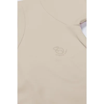 Bistyle Organik Natural Basic Style Kruvaze Uzun Kol Body, Bej