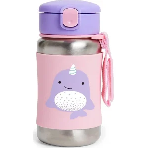 Skip Hop Pipetli Paslanmaz Çelik Suluk, 350 ml, Narwhal